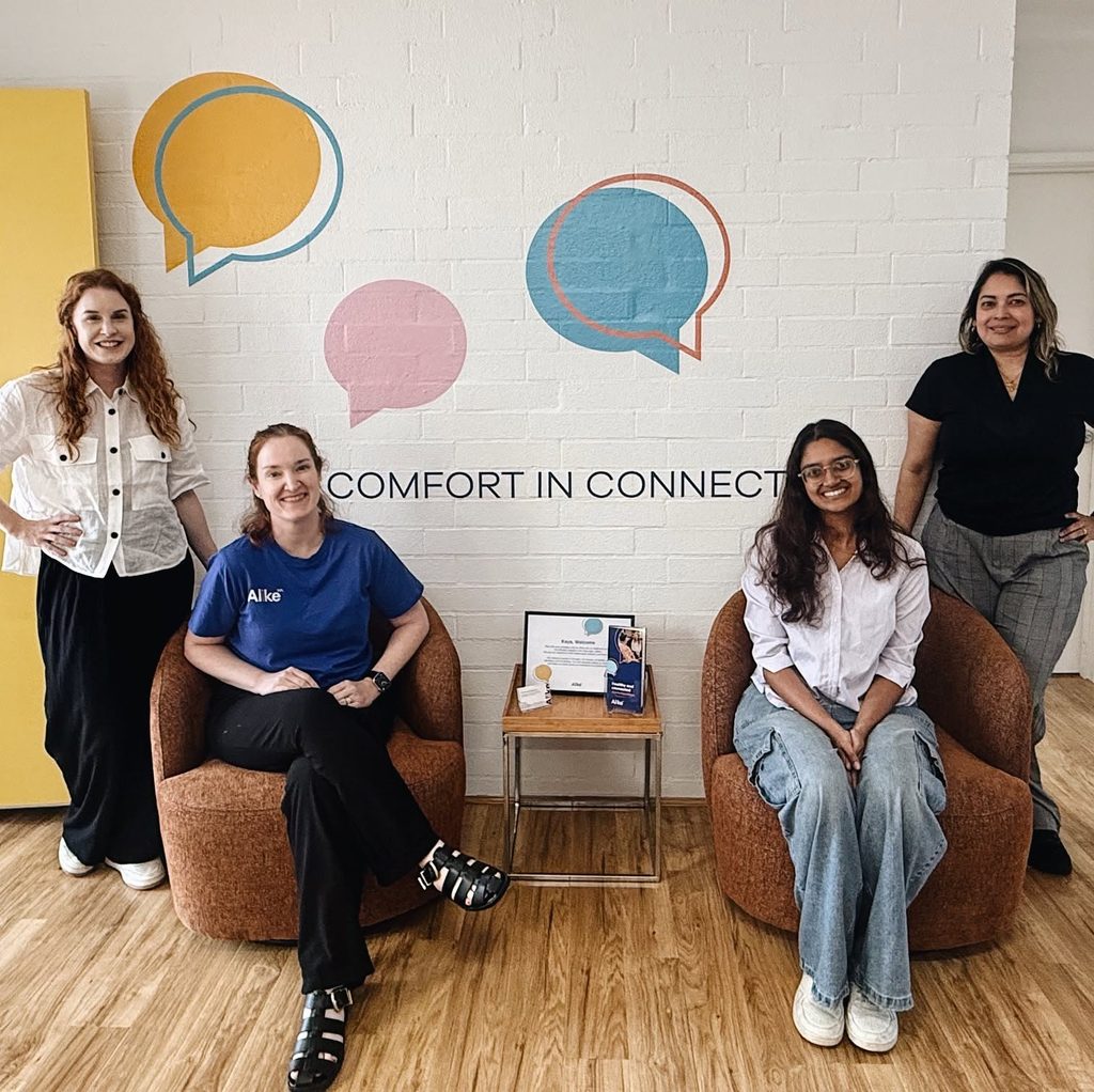 Ananya with Alike WA team members at the completion of her McCusker Centre internship.